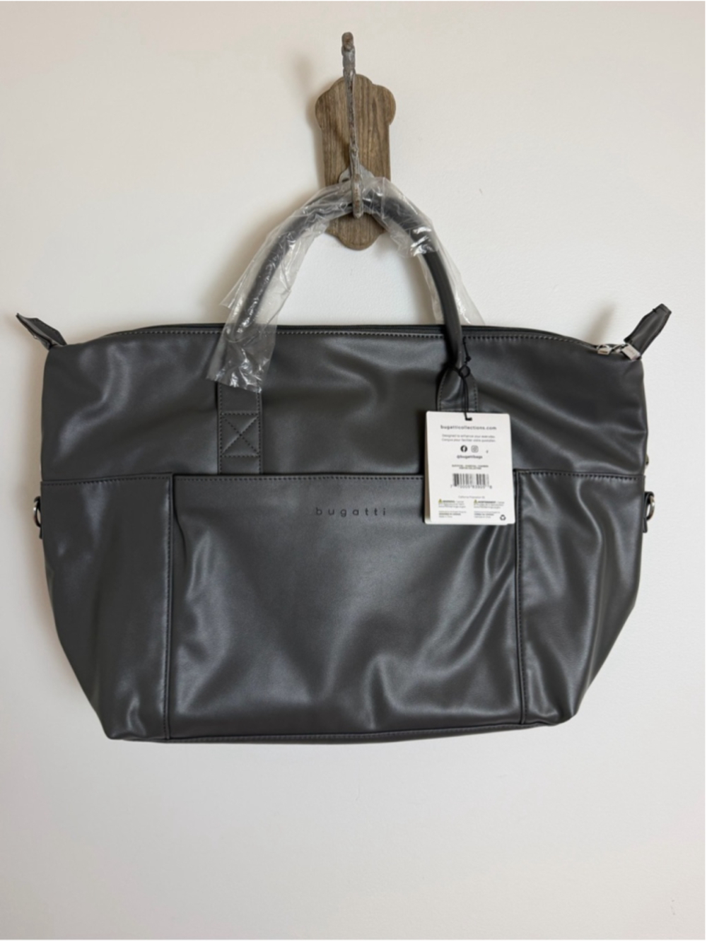 Bugatti Portos Charcoal Weekender Travel Duffle Bag NWT